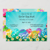 Ei-Jagd Einladung - Spaß & Feierliche Ostern (Vorne/Hinten)