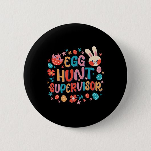 Ei Jagd Hüter Eier Jagd Party Ostertag Button (Vorderseite)