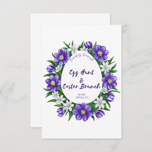 Ei-Jagd, Osterbrunch-Einladung Begleitkarte (Vorne/Hinten)
