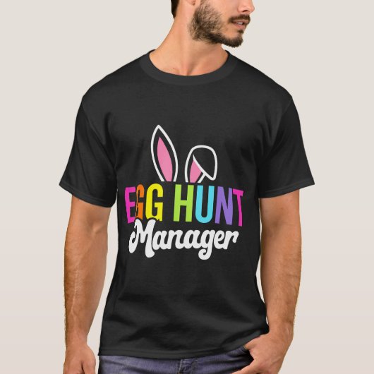 Ei-Jagdmanager Matching Osterkaninchenohren Ei H T-Shirt (Vorderseite)