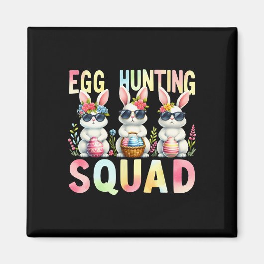 Ei Jagen Squad Ostertag Bunny Egg Hunt Happy Magnet (Vorne)
