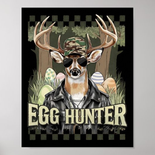 Ei Jäger Hirsch Bock Byckward Kappe Hirschjagd Ost Poster (Vorne)