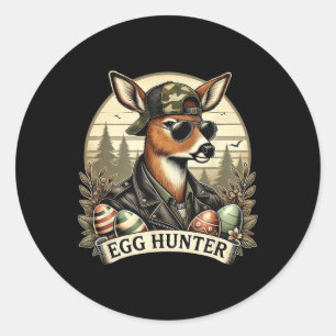 Ei Jäger Hirsch Bock Byckward Kappe Hirschjagd Ost Runder Aufkleber