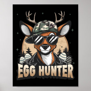 Ei Jäger Hirsch Bock Rückwärts Kappe Hirsch Jagen Poster