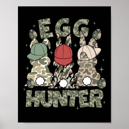 Ei Jäger Hirsch Bock Tarnkappe Hirsch Jagd Ostern Poster (Vorne)