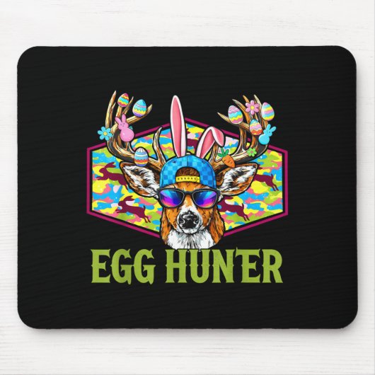Ei Jäger-Tarnung Hirschbock Ostern Jagd Jungen Mousepad (Vorne)