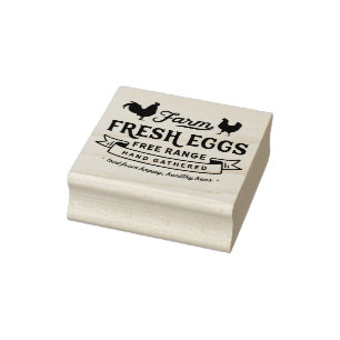 Ei-Karton-Stempel - Frische Eier vom Bauernhof Gummistempel