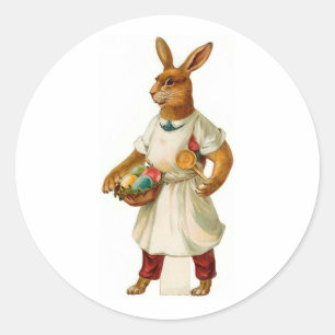 Ei Koch Vintage Osterhase Runder Aufkleber