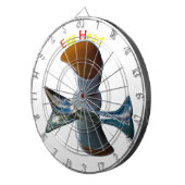 Ei-Kopf-Skurril-Designs Dartscheibe (Vorderseite rechts)