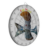 Ei-Kopf-Skurril-Designs Dartscheibe (Vorderseite Links)