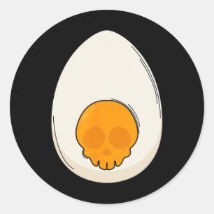 Ei-Kostüm-Teufelshorn Halloween-Liebe Ei Runder Aufkleber