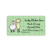Ei-Label "Funky Chickens" Adressaufkleber (Vorne)