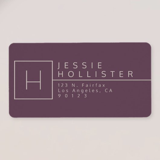 Ei Pflanze & Silberrost Mit Monogramm Rücksendeadr Adressaufkleber