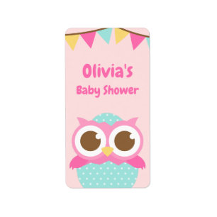 Ei Pink Baby Girl Dusche Party Labels Adressaufkleber