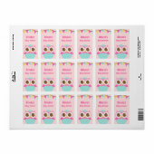Ei Pink Baby Girl Dusche Party Labels Adressaufkleber (Vorne)