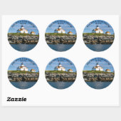 Ei Rock Lighthouse, Maine Round Stickers (Blatt)
