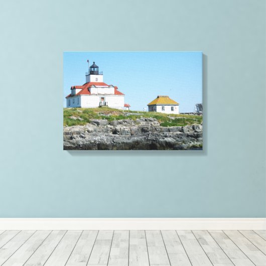 Ei Rock Lighthouse Wrapped Canvas Print Leinwanddruck (Insitu (Holzboden))