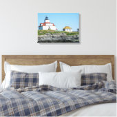 Ei Rock Lighthouse Wrapped Canvas Print Leinwanddruck (Insitu (Schlafzimmer))
