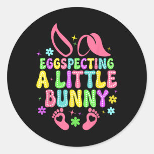 Ei Spinning Little Bunny Oaster Mama Schwangerscha Runder Aufkleber