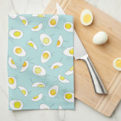 Ei-Statisch! - Robins Ei-Blau Geschirrtuch (Viertel Falte)