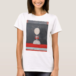 Ei über Rot und Schwarzem T-Shirt
