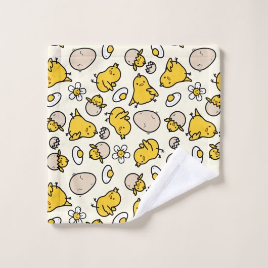 Ei und Küken Badhandtuch Set (Waschlappen)