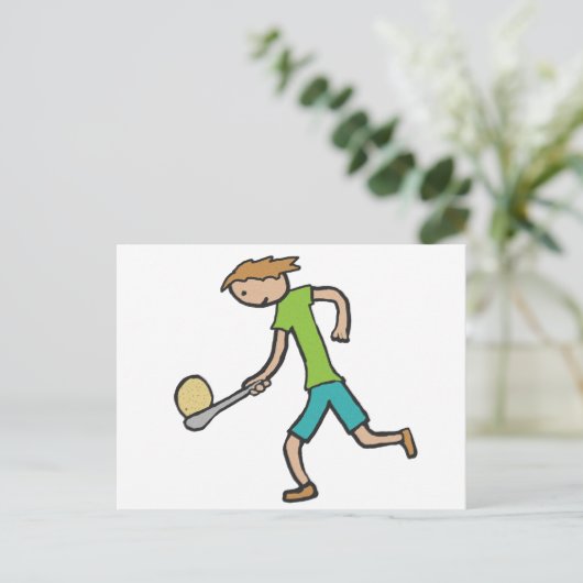 Ei- und Löffelrennen Postkarte (Stehend Vorderseite)