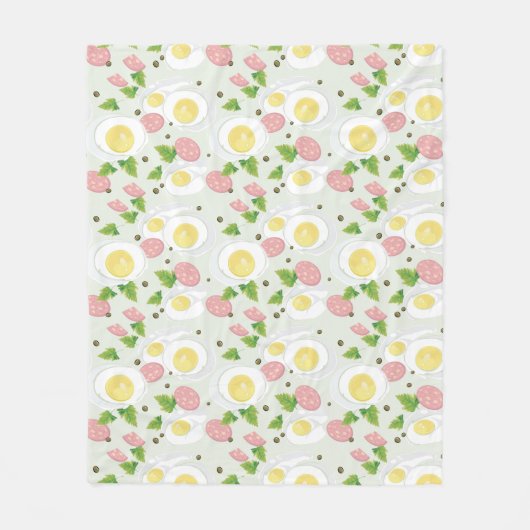 Ei-und Wurst-Muster Fleecedecke (Vorderseite)