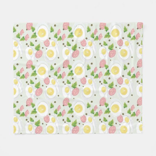 Ei-und Wurst-Muster Fleecedecke (Vorderseite (Horizontal))