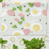 Ei-und Wurst-Muster Geschirrtuch (Gefaltet)