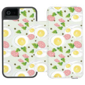 Ei-und Wurst-Muster Incipio iPhone Geldbeutel-Hülle (Folio Geöffnet)