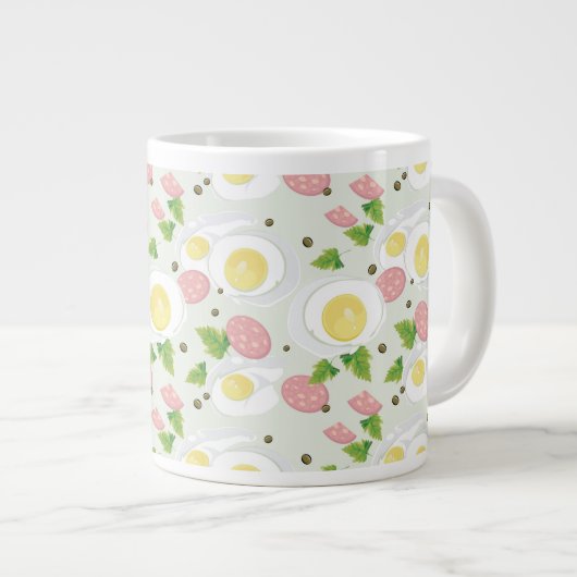 Ei-und Wurst-Muster Jumbo-Tasse (Vorderseite Rechts)