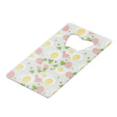 Ei-und Wurst-Muster Kreditkarten Flaschenöffner (Vorderseite Schrägansicht)