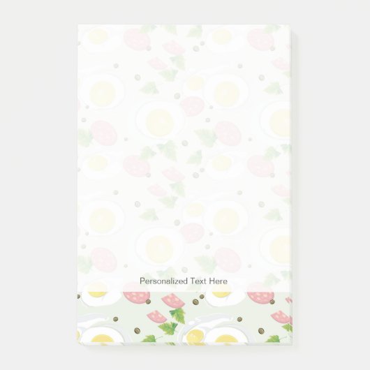 Ei-und Wurst-Muster Post-it Klebezettel (Vorderseite)