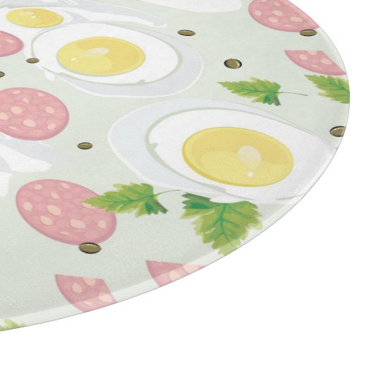 Ei-und Wurst-Muster Schneidebrett (Ecke)