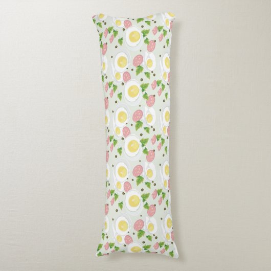 Ei-und Wurst-Muster Seitenschläferkissen (Vorderseite Vertikal)