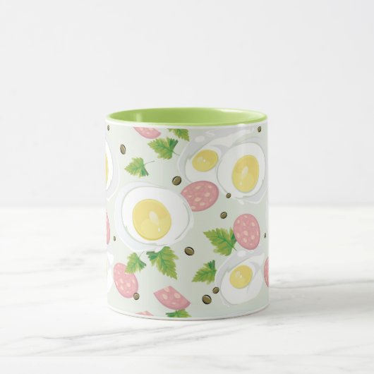 Ei-und Wurst-Muster Tasse (Zentrum)