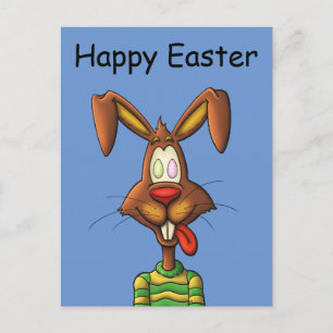 Ei-verrückter Ostersonniger Cartoon zeichnend Feiertagspostkarte