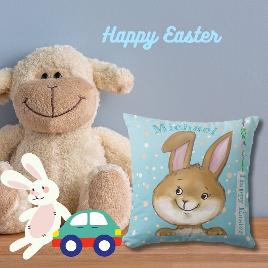 Ei zitierend Ei Hunt Kids Blue Throw Kissen