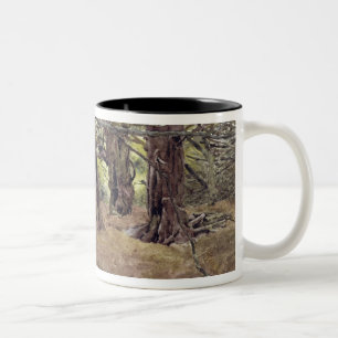 Eiben im alten Eiben-Holz Zweifarbige Tasse