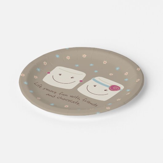 Eibisch-Freunde und Schokoladen-PapierTeller Pappteller (Schrägansicht)