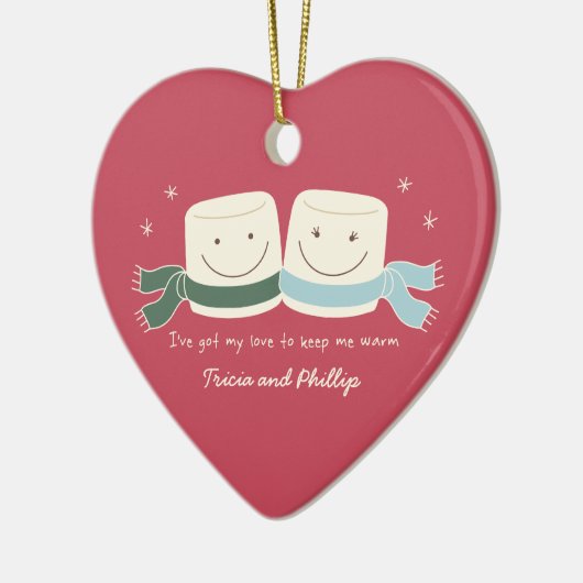 Eibisch-Liebe-Weihnachtsbaum-Verzierung Keramik Ornament (Links)