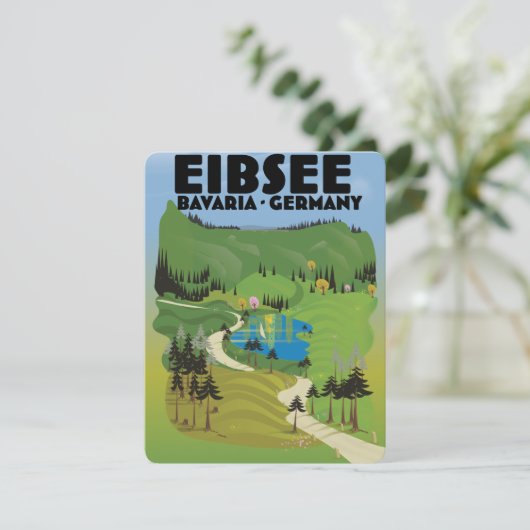 Eibsee Deutschland Reiseplakat. (Stehend Vorderseite)