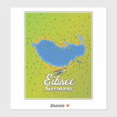 Eibsee Deutschland Reiseplakat. Aufkleber (Blatt)