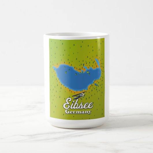 Eibsee Deutschland Reiseplakat. Kaffeetasse (Mittel)