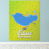 Eibsee Deutschland Reiseplakat. Leinwanddruck (Insitu (Holzboden))
