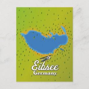 Eibsee Deutschland Reiseplakat. Postkarte