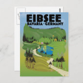 Eibsee Deutschland Reiseplakat. Postkarte (Vorne/Hinten)