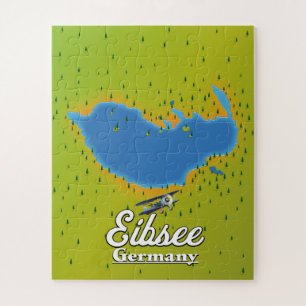 Eibsee Deutschland Reiseplakat. Puzzle