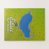 Eibsee Deutschland Reiseplakat. Puzzle (Horizontal)